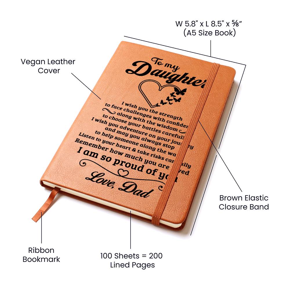 Daughter Gift-Leather Journal-From Dad