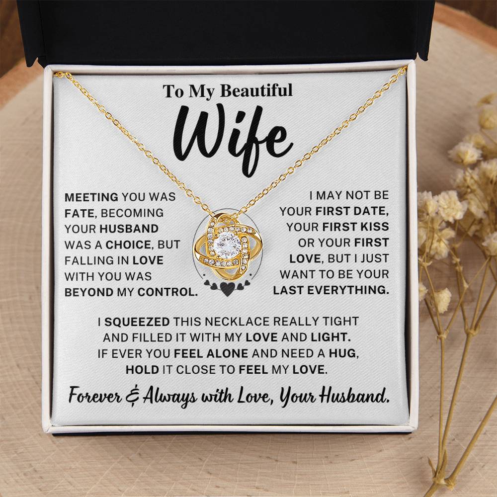 Wife Gift, "Meeting you was fate" Knot Necklace