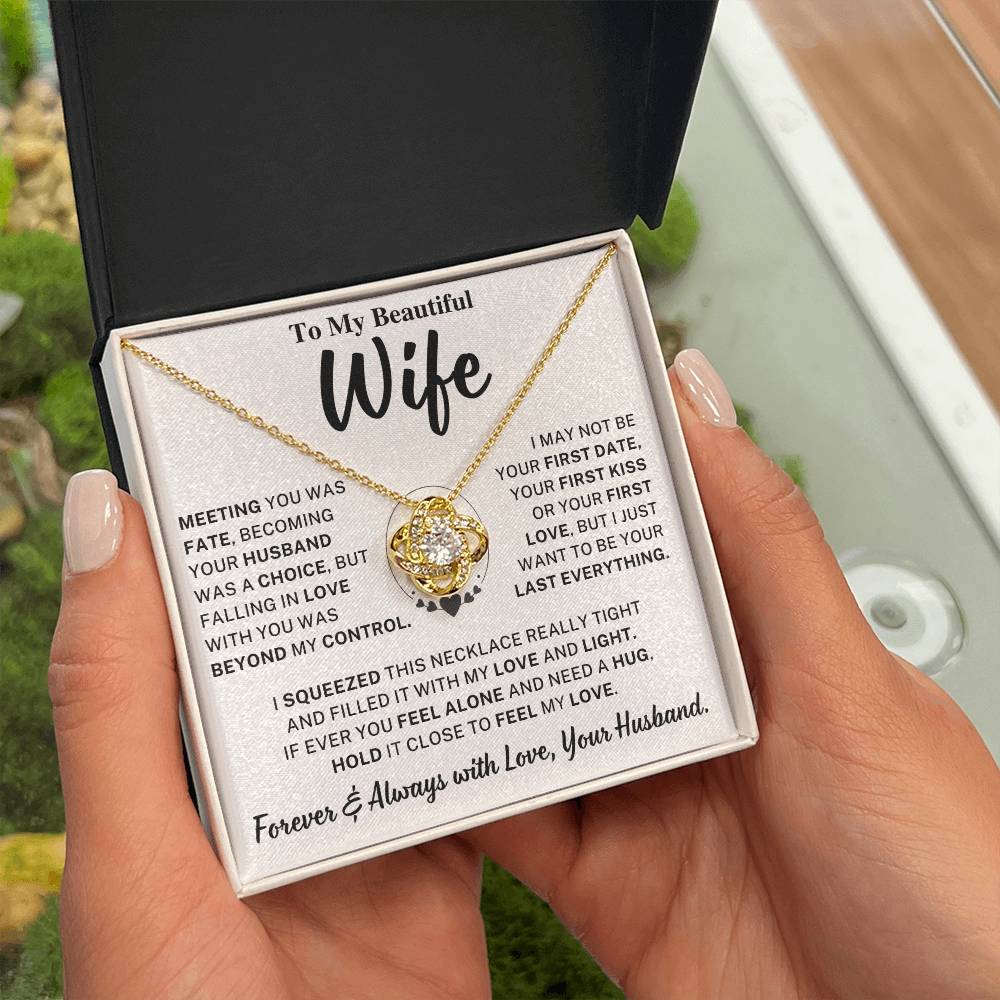 Wife Gift, "Meeting you was fate" Knot Necklace