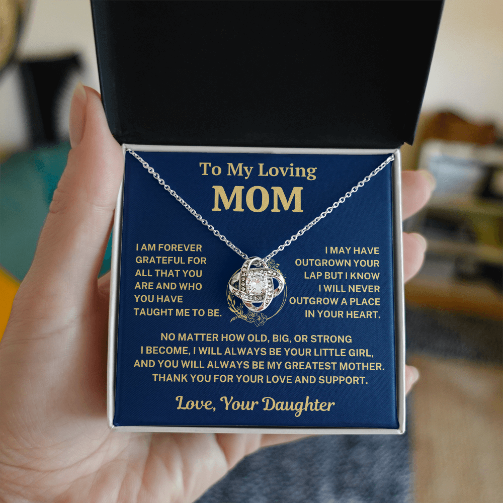 Mom Gift From Daughter, "Forever Grateful", Knot Necklace
