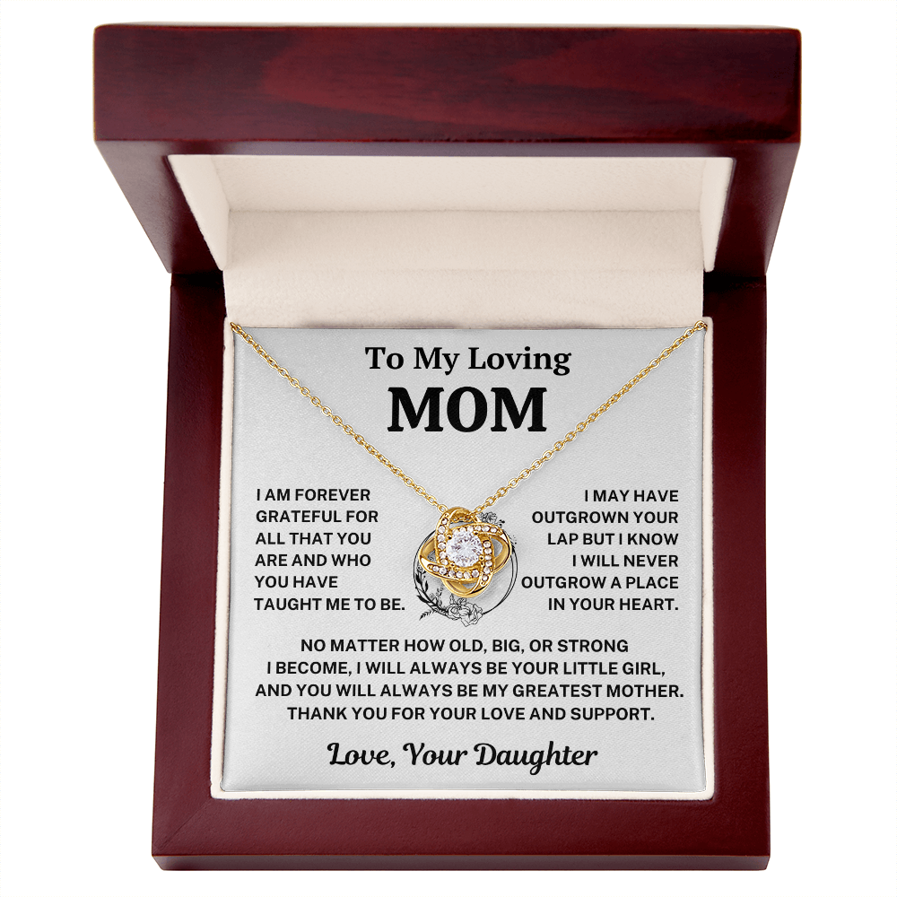 Mom Gift From Daughter,"Forever Grateful", Knot Necklace