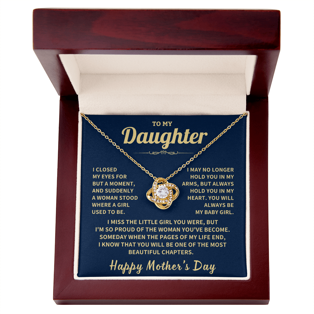 Daughter Gift,"Beautiful Chapters", Knot Necklace