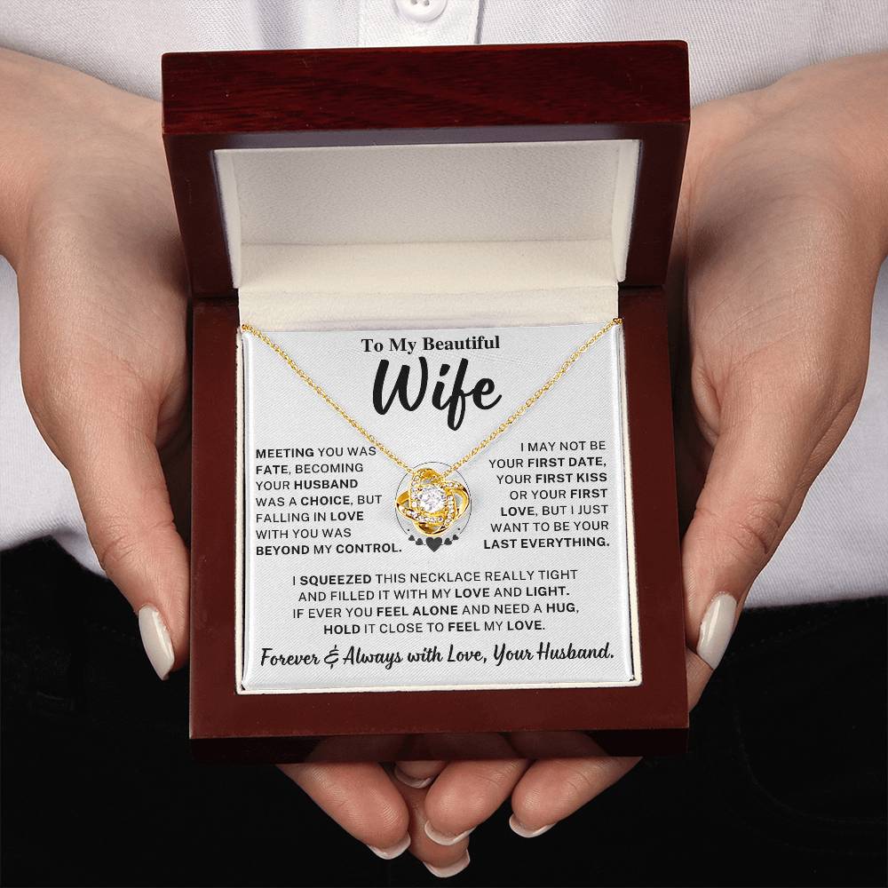 Wife Gift, "Meeting you was fate" Knot Necklace