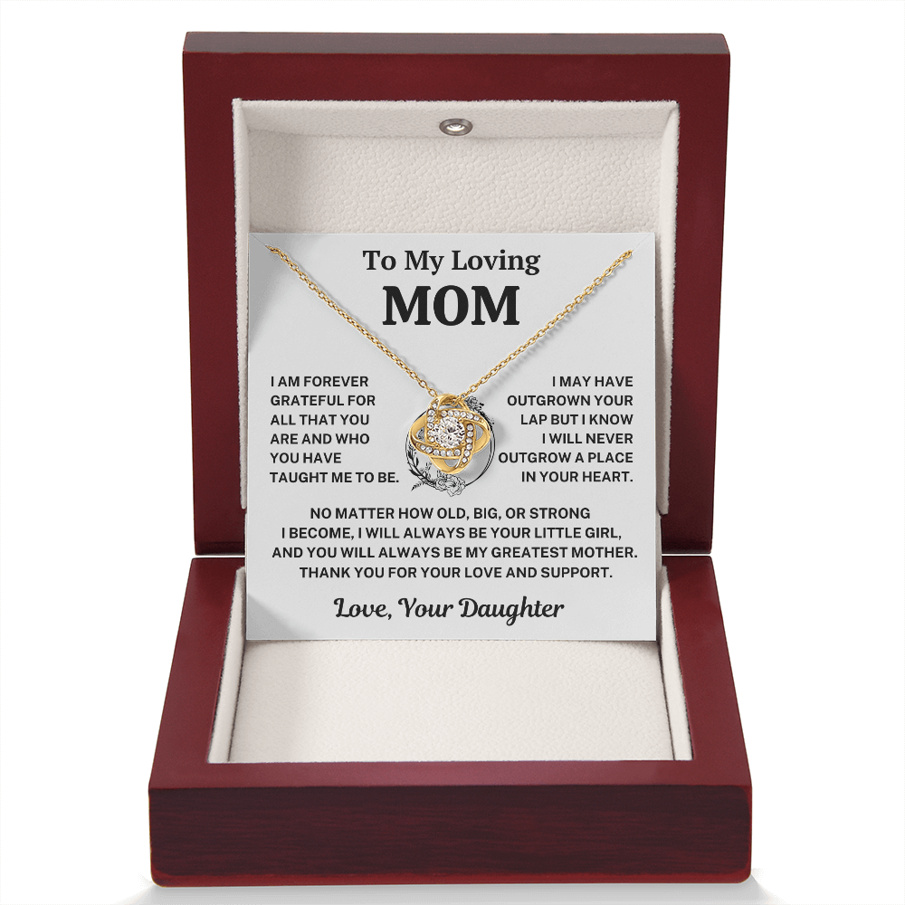 Mom Gift From Daughter,"Forever Grateful", Knot Necklace