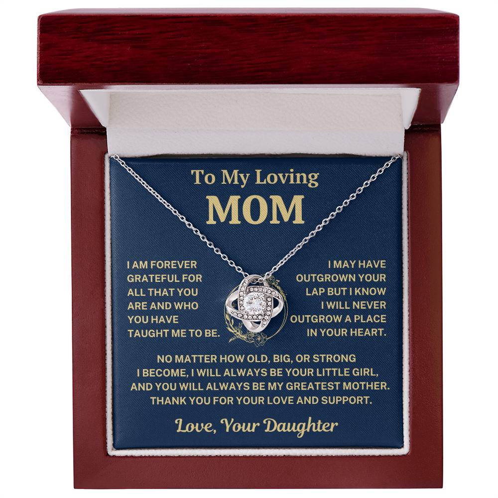 Mom Gift From Daughter, "Forever Grateful", Knot Necklace