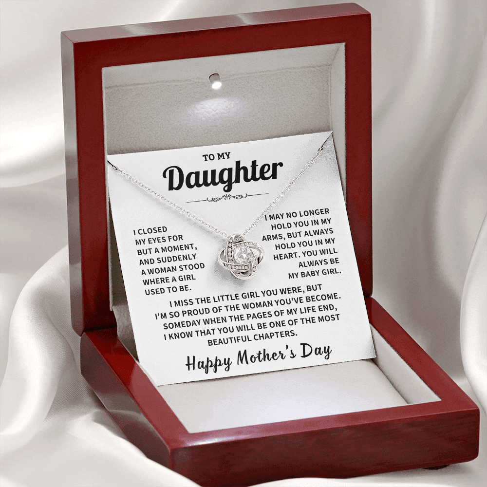 Daughter gift, "Always In My Heart", Knot Necklace