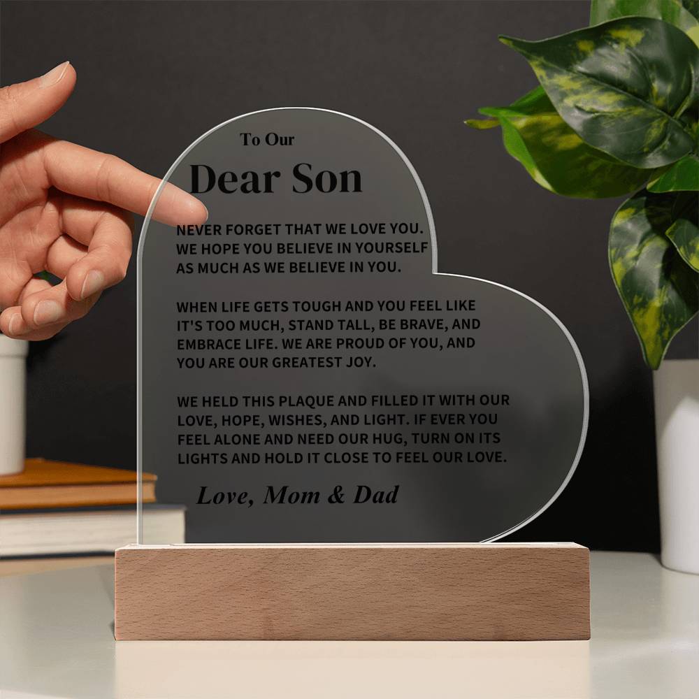 Son Gift-Acrylic Plaque- From Dad and Mom