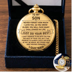 To My Son - From Dad, Vintage-Style Gold Pocket Watch Gift Set