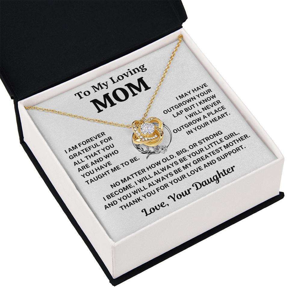 Mom Gift From Daughter,"Forever Grateful", Knot Necklace