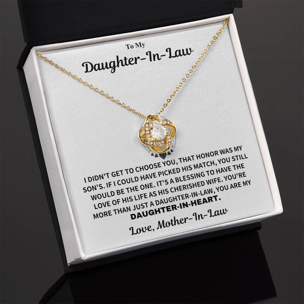 Daughter-In-Law Gift From Mother-in-Law, "Daughter In Heart Necklace Gift"