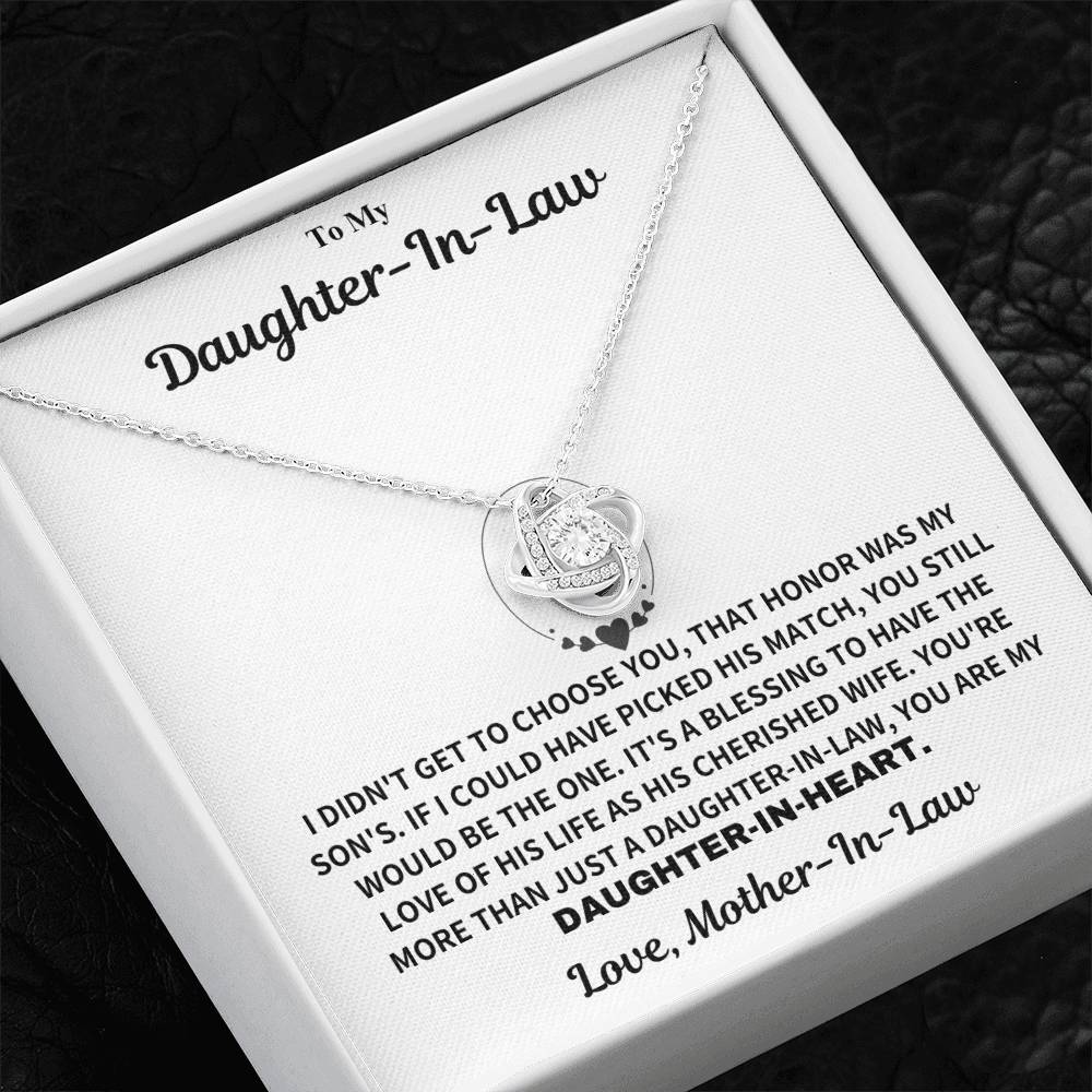 Daughter-In-Law Gift From Mother-in-Law, "Daughter In Heart Necklace Gift"