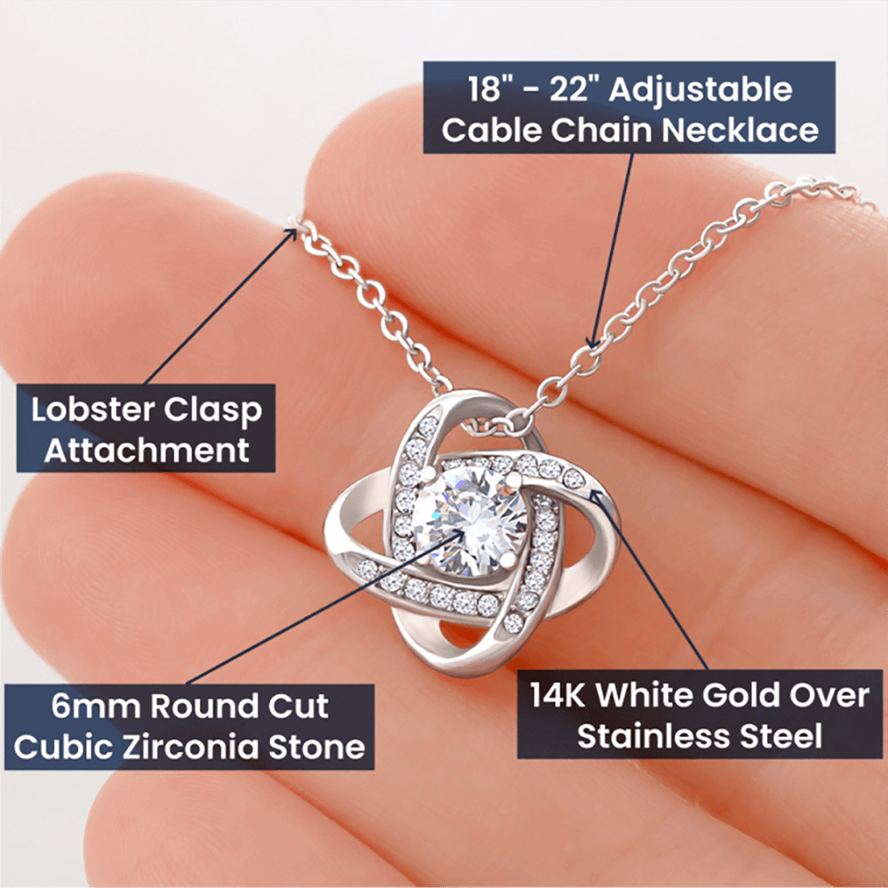 Daughter-In-Law Gift, "Filled With Love", Knot Necklace