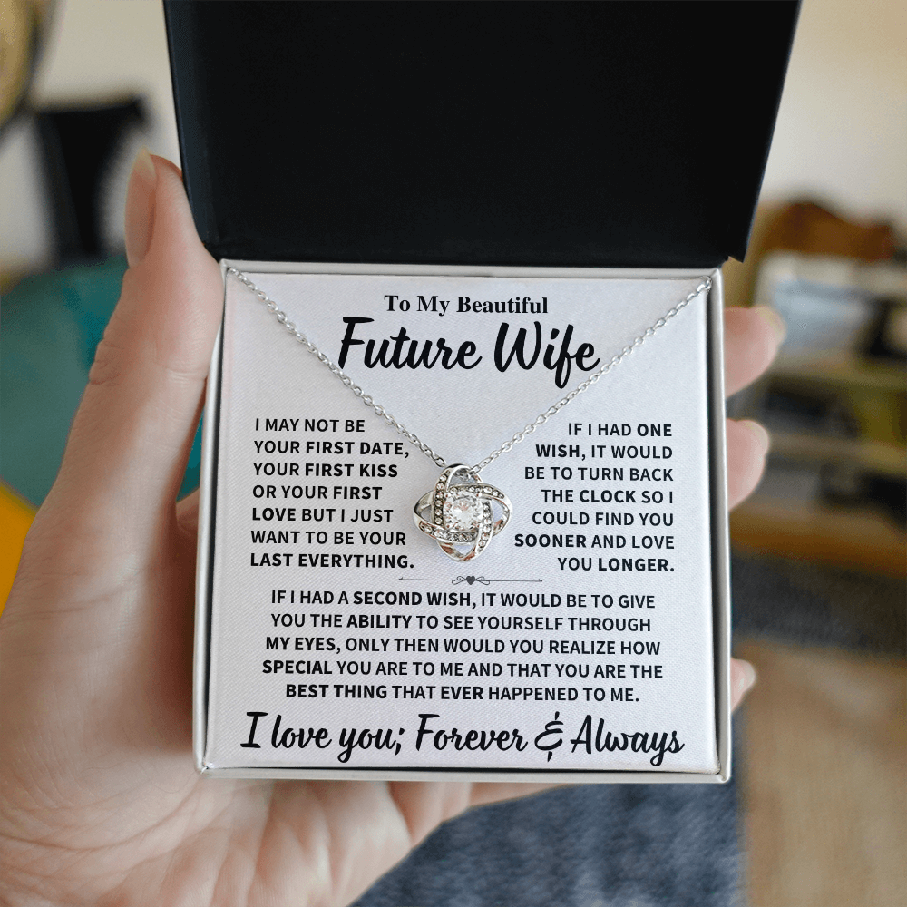 Future Wife Gift, "Forever & Always", Knot Necklace