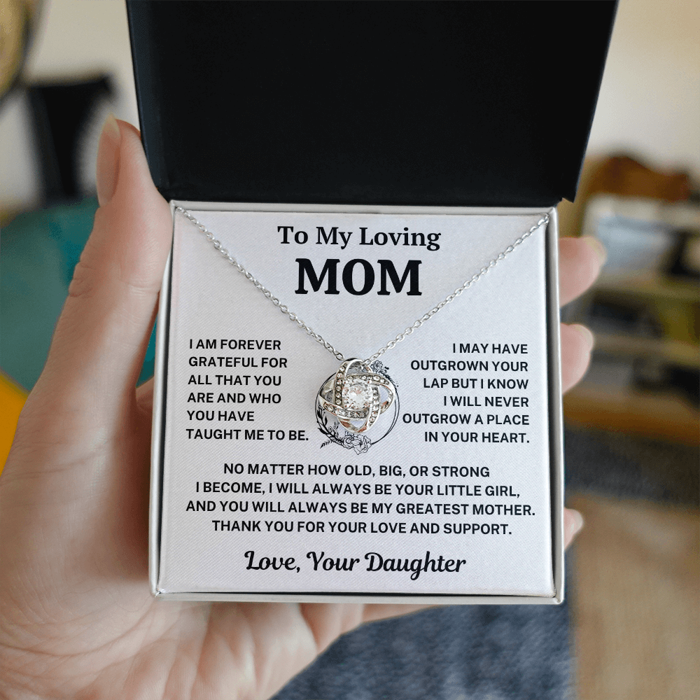 Mom Gift From Daughter,"Forever Grateful", Knot Necklace