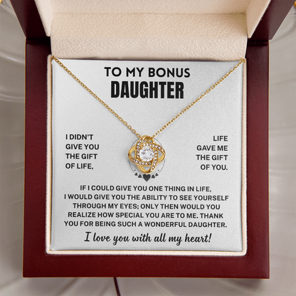 Bonus Daughter Gift,"I Love You", Knot Necklace