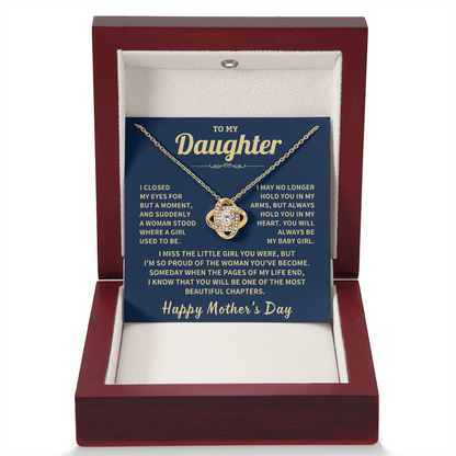 Daughter Gift,"Beautiful Chapters", Knot Necklace