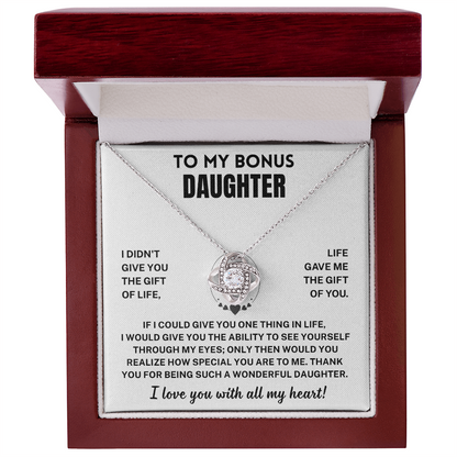Bonus Daughter Gift,"I Love You", Knot Necklace