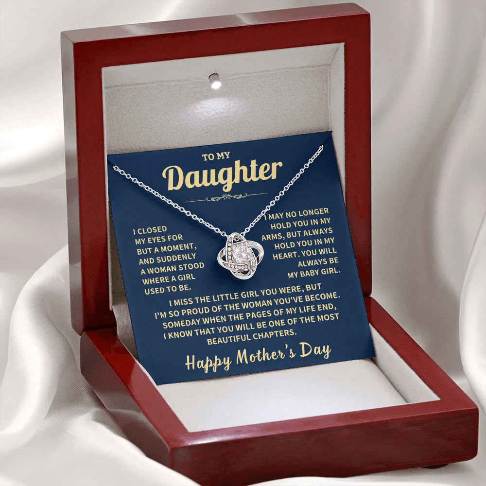 Daughter Gift,"Beautiful Chapters", Knot Necklace