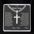 Son Gift- Cuban Chain with Artisan Cross Necklace