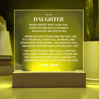 Daughter Gift, From Mom, "Straighten Your Crown", Square Acrylic Plaque,