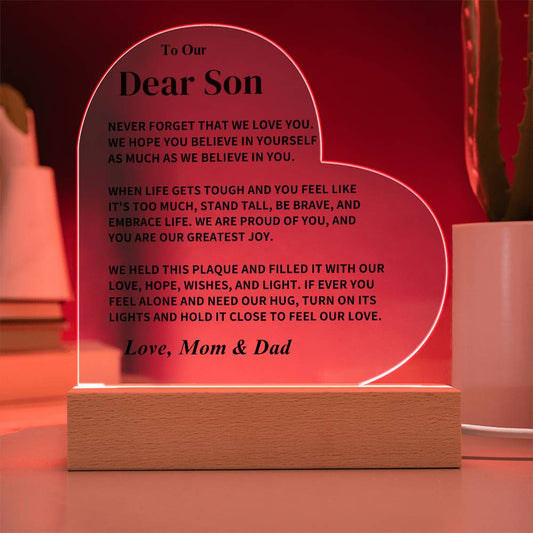 Son Gift-Acrylic Plaque- From Dad and Mom
